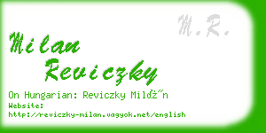 milan reviczky business card